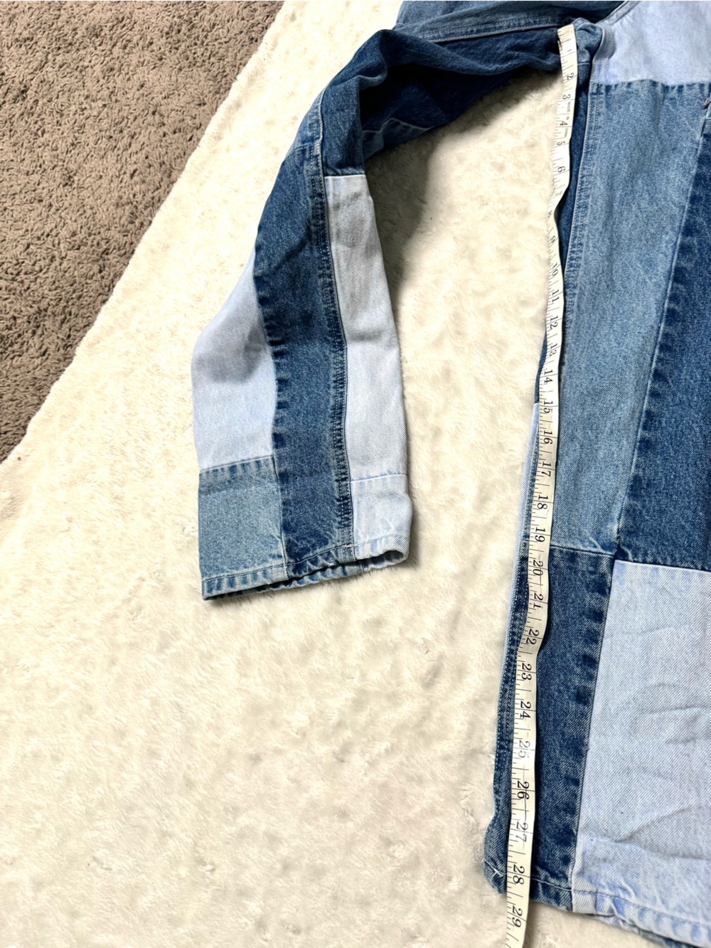 ASOS Design Patchwork Deconstructed High-Rise Straight Leg Jeans - Picture 10 of 13